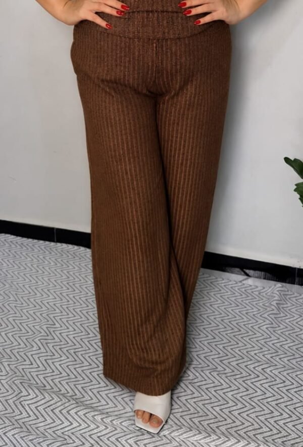 Calça Ampla C/Bolso Marrom