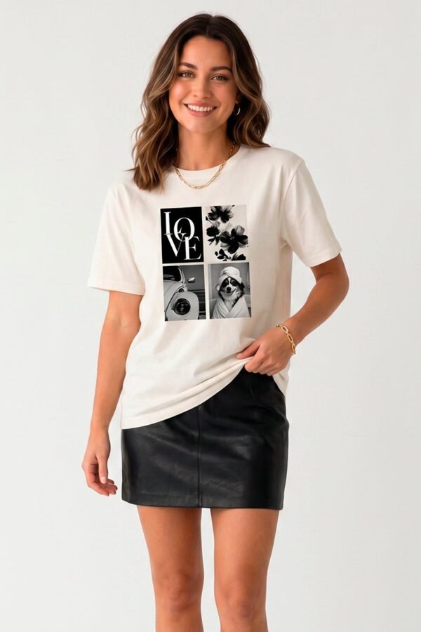 T-shirt Off Black and White