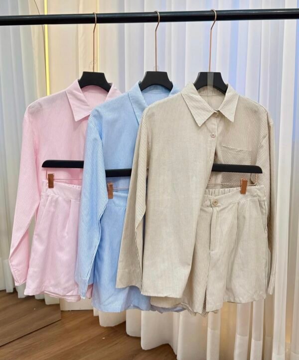 Conjunto Listrado Manga Longa