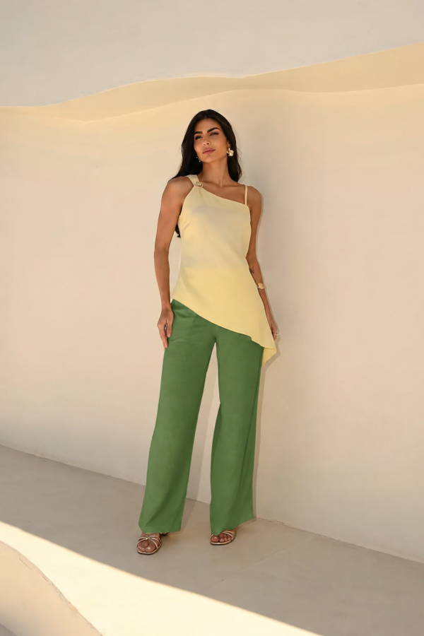 Calça Pantalona Botão