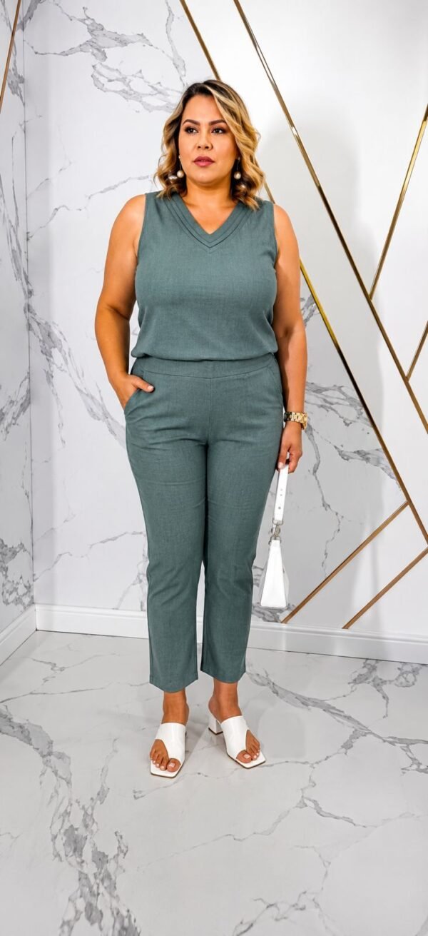 Conjunto Longo Linho Verde